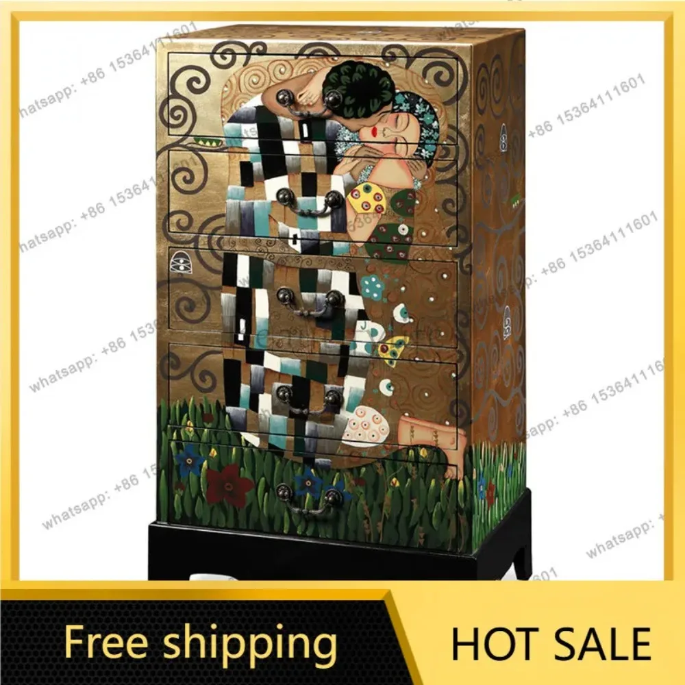 FG Western classical European gold foil painted storage art decorative cabinet