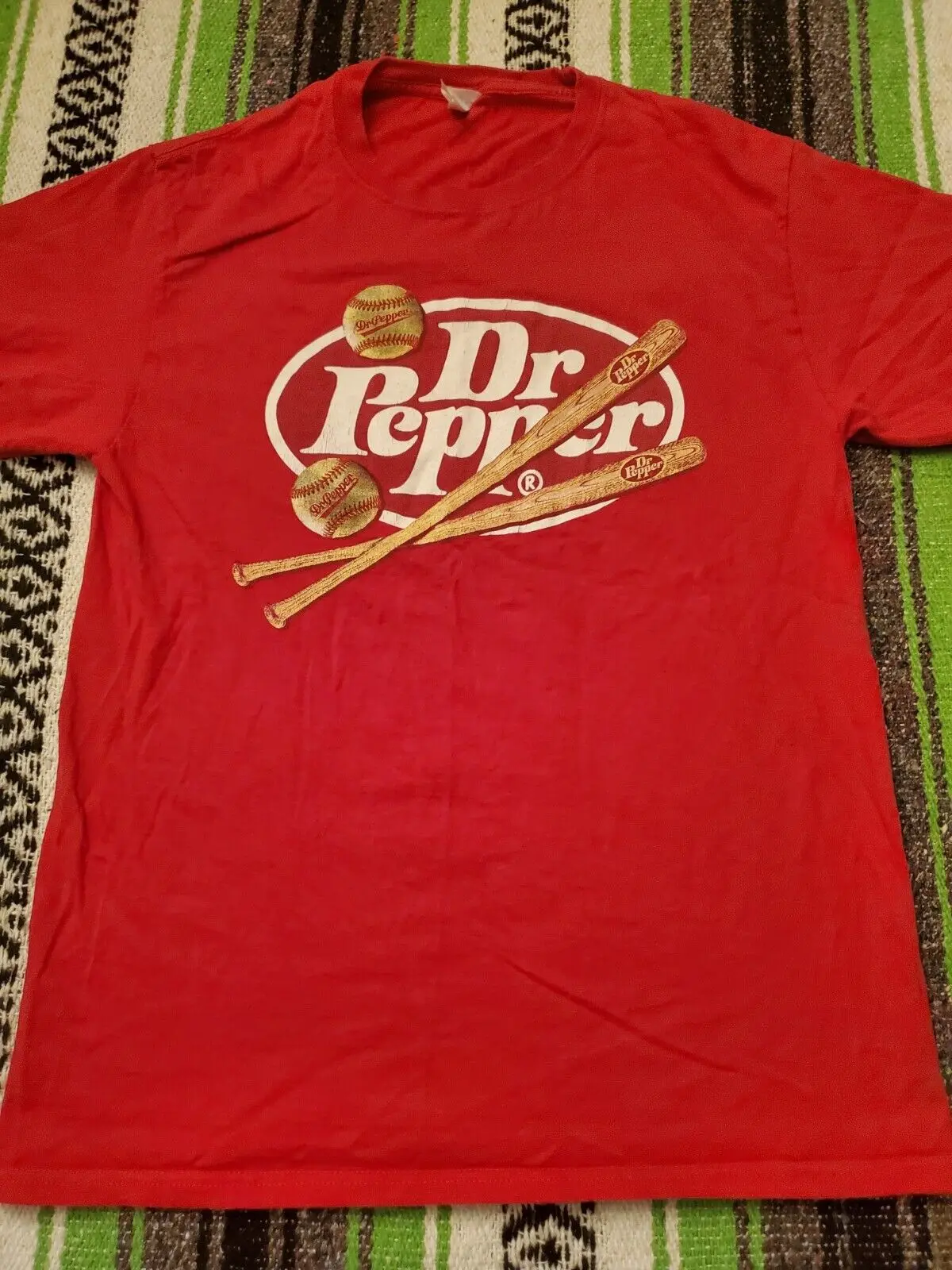 Dr. Pfeffer klassisches Logo T-Shirt Herren Größe m Playoff Baseball rote Fledermäuse