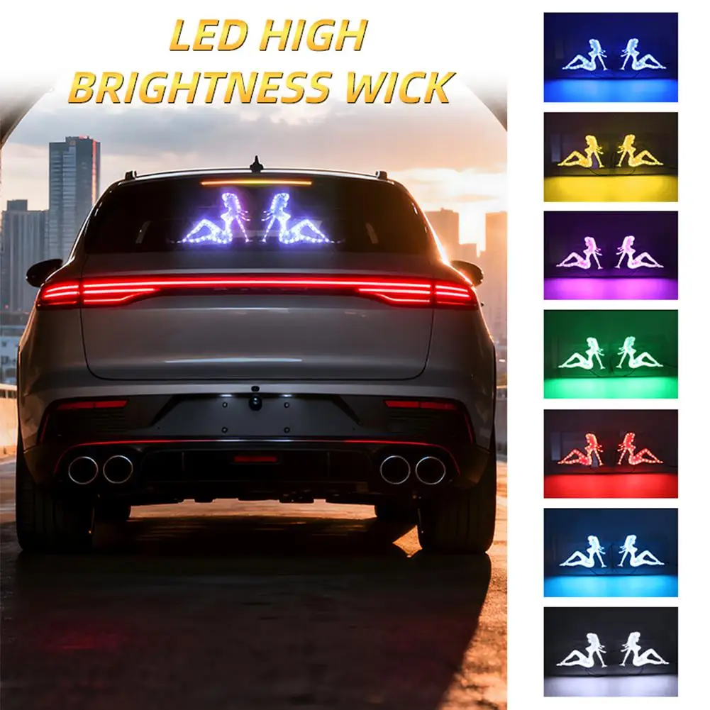 

1 Pair Car Decorative Lights LED 7colors Women's Models Lights Sexy Simple Modification Car Car Decoration Night Installati X5Q4