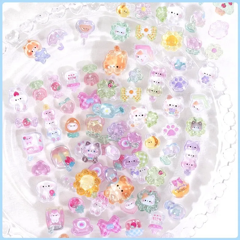 

Cute 3D Embossed Cartoon Animal Stickers for Kids Girls, Crystal Rhinestone Gem DIY Craft Decor Party Favor Gift