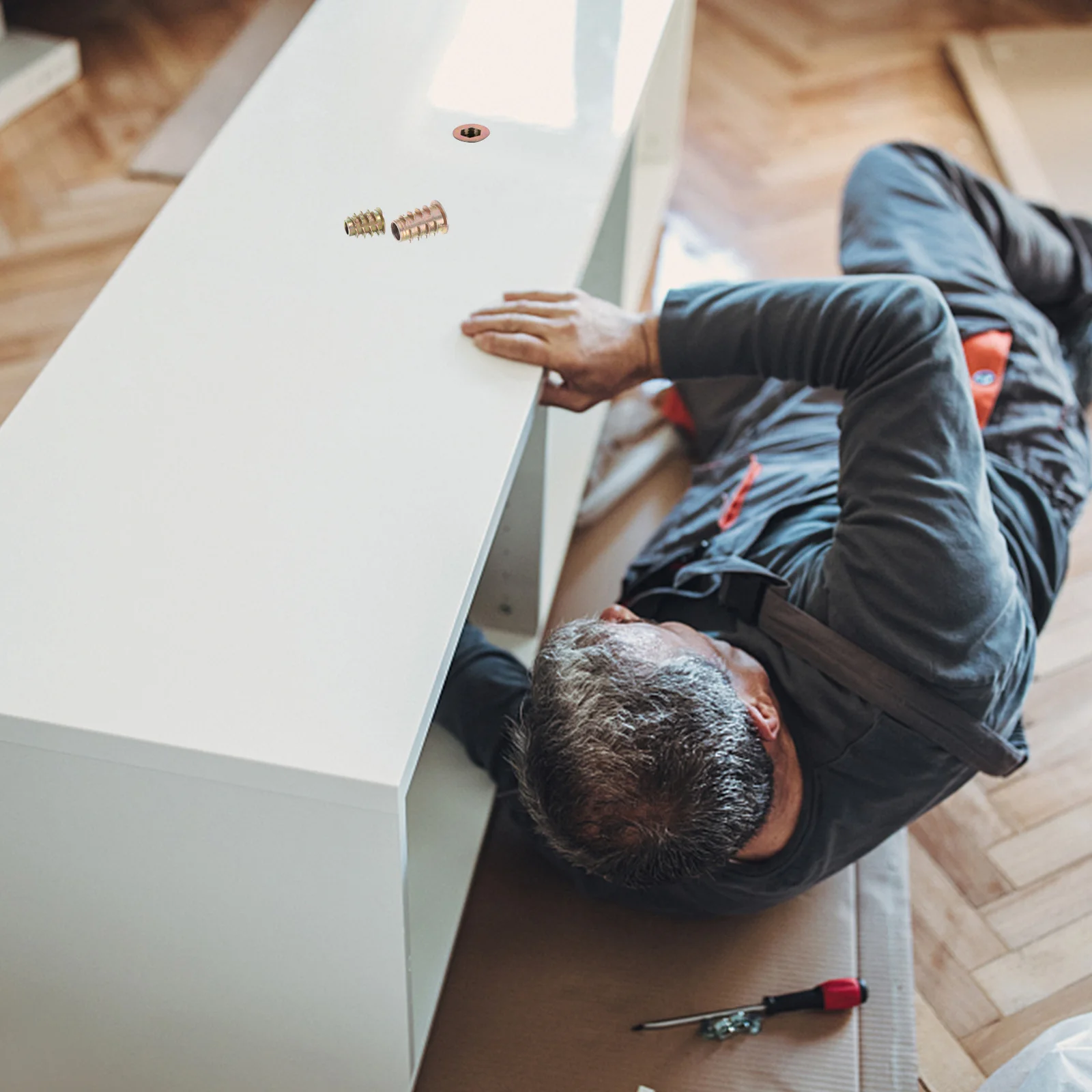 

165Pcs Color Zinc Alloy Screw-in Nuts Metal Threaded Inserts for Furniture Stability Internal Threads Nut Tool Kit