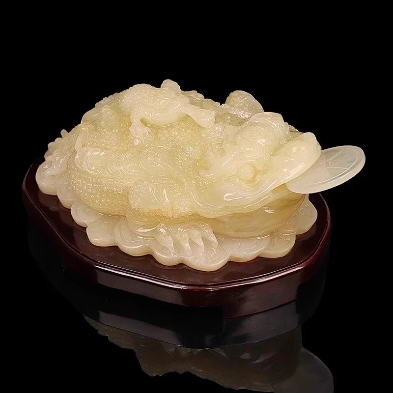 

Natural jade three-legged golden toad ornament, living room lucky decoration crafts