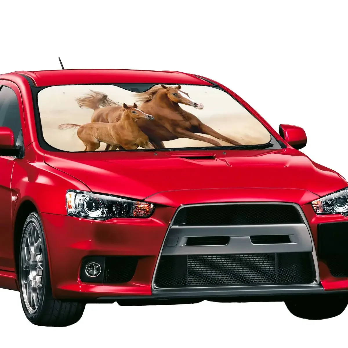 الحصان الأسرة الزجاج الأمامي ظلة الراكض الحيوان عشاق غطاء الجبهة كتلة نافذة نافذة السيارة غطاء الزجاج الأمامي حماية الشمسية