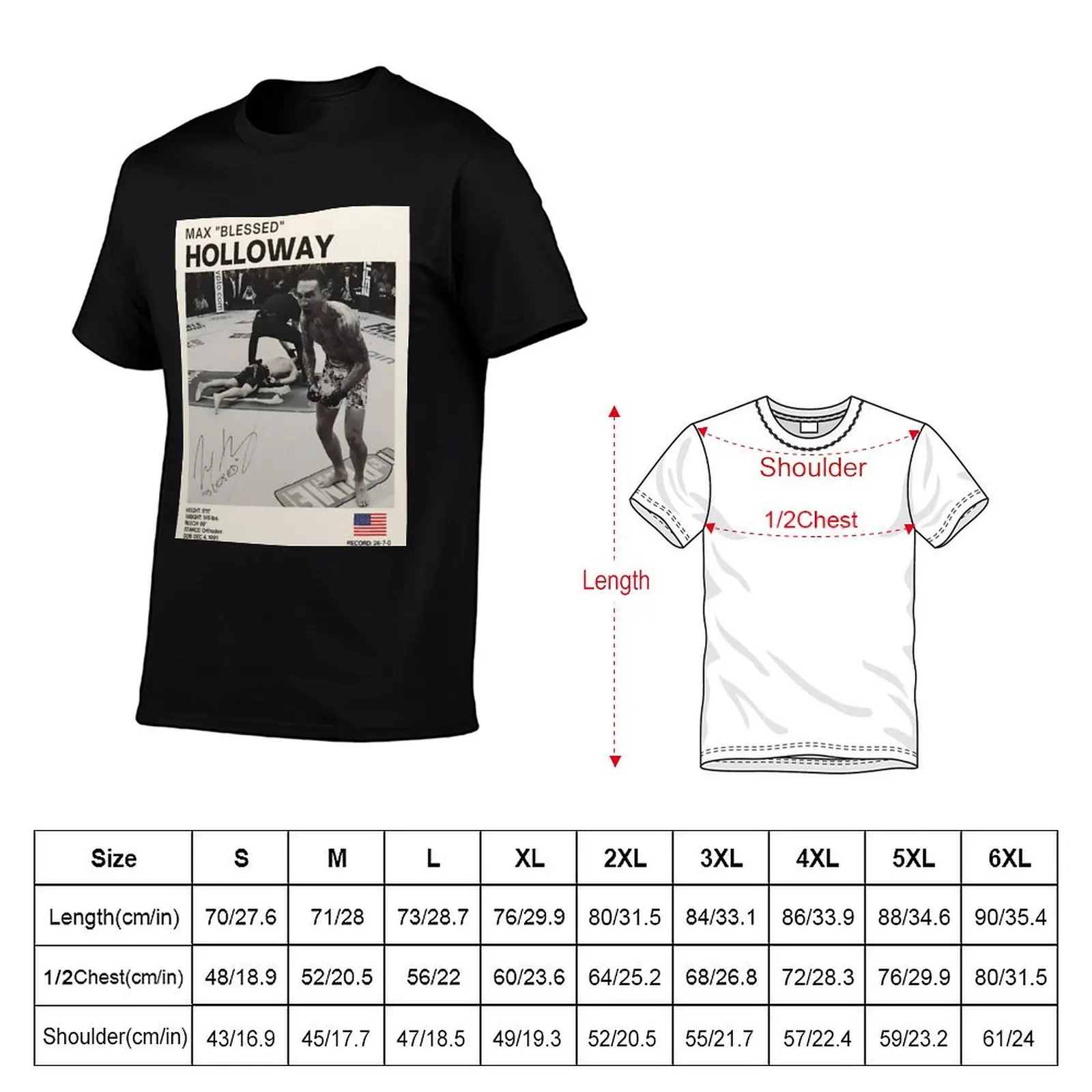 MAX HOLLOWAY BMF UNCROWNED KING EDITION T-Shirt Breathable Gym Short Sleeve T-Shirt
