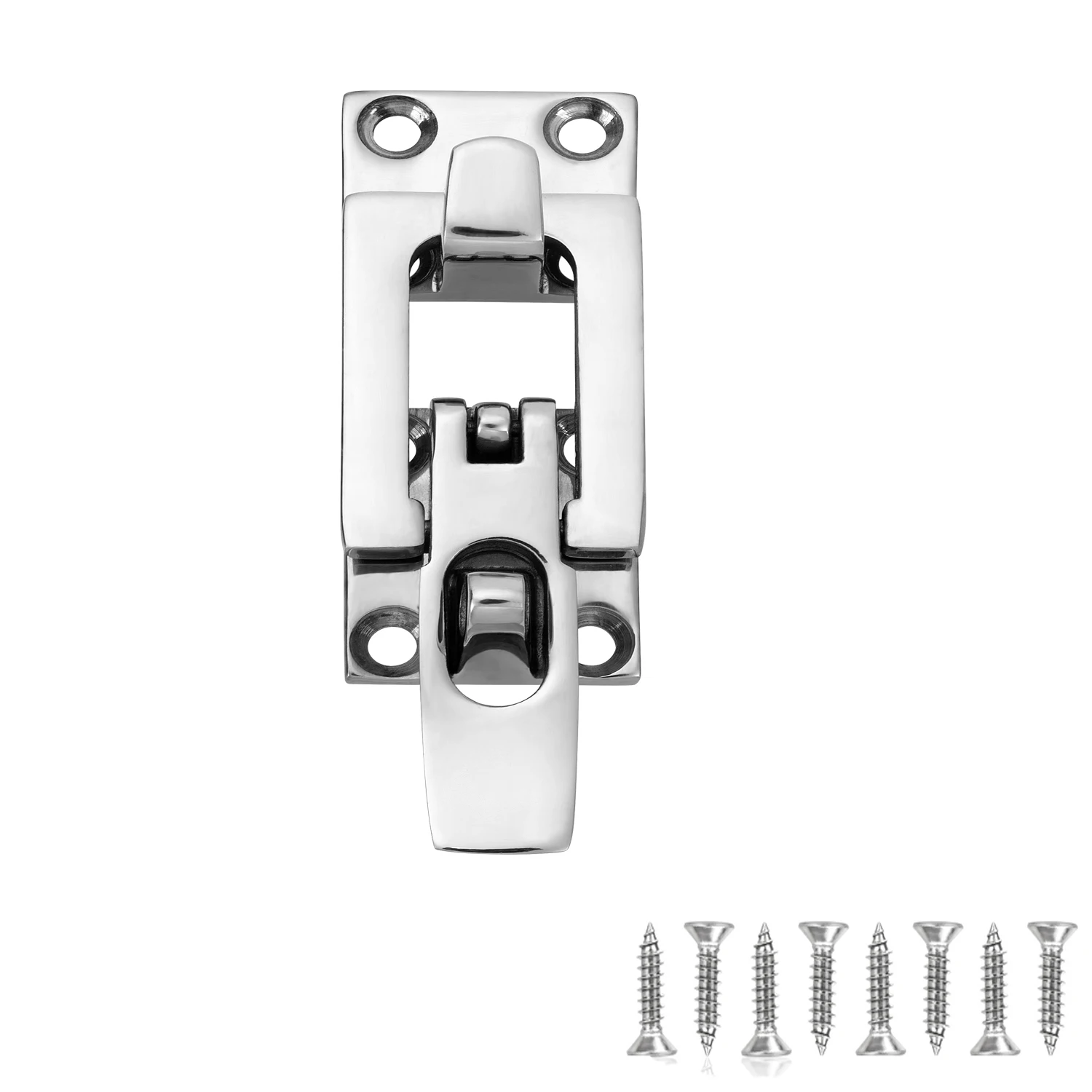 Marine Anti-Rattle Square Latches for Boat Door Hatch 316 Ss, Hold Down Clamp Latches, Lockable, Sturdy Construction