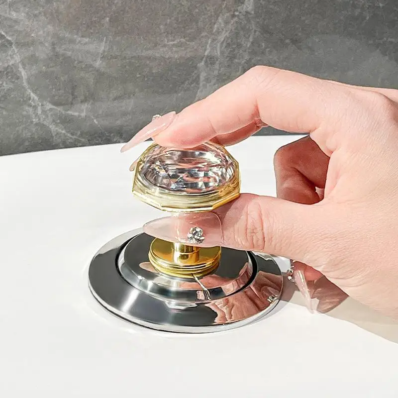 Diamond Shape Toilet Flush Button Self Adhesive Cabinet Door Drawers Handles