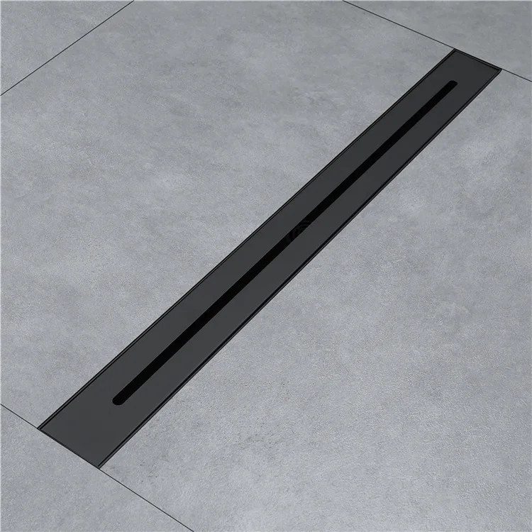 60cm or 80cm 304 stainless steel shower black or gray or nickel floor drain long Linear drainage drain for hotel bathroom