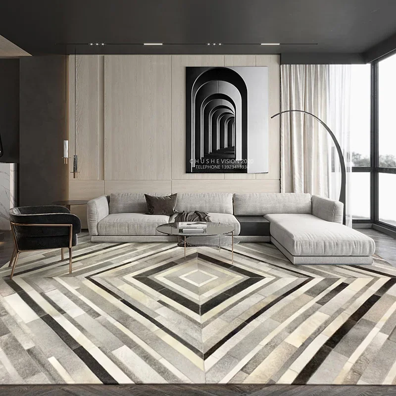 Splicing carpet gray living room sofa coffee table mattress bedside blanket
