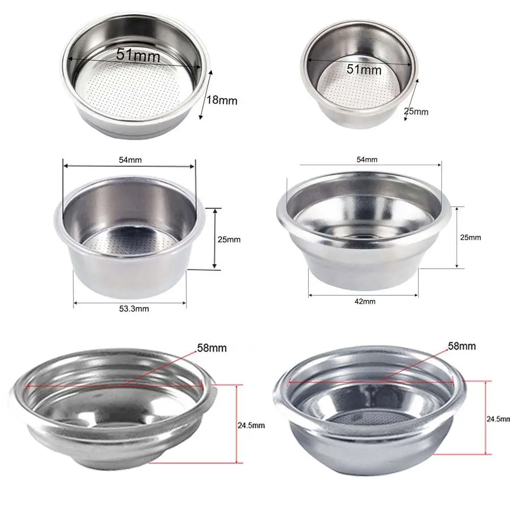 Porous Detachable Home Stainless Steel Filter Basket Coffee Machine Powder Trough Coffee Filter Bowl Coffee Machine Accessories