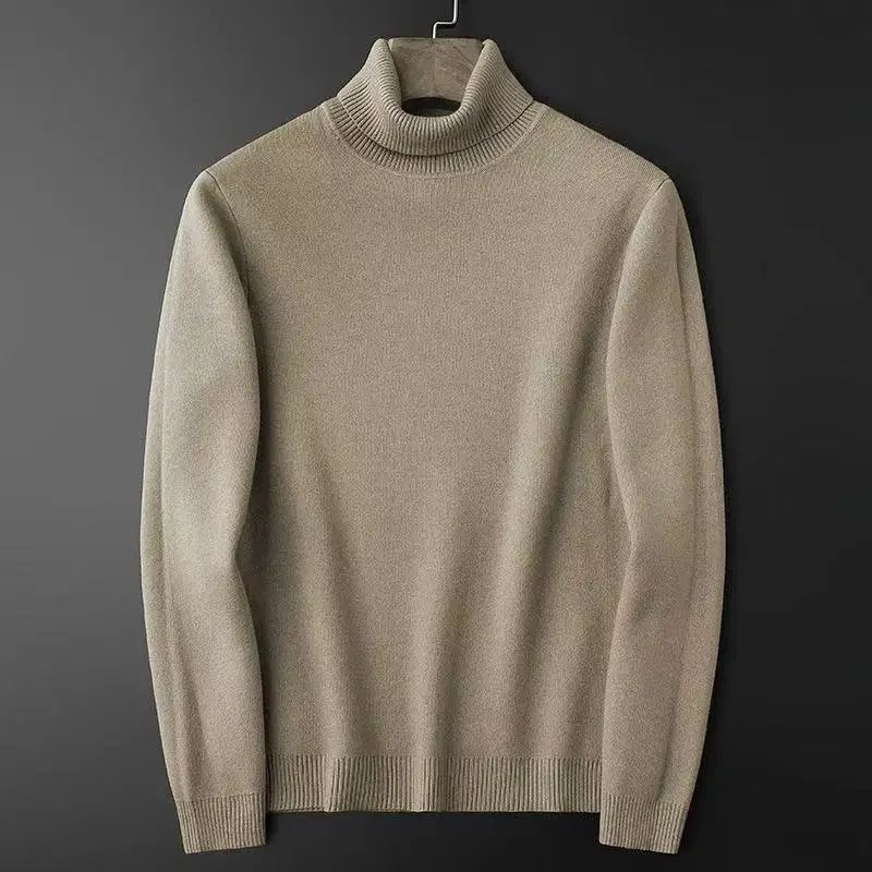 

Turtleneck Sweater Men's Plus Cashmere Warm Autumn and Winter with Boys Black Winter Sweater Base
