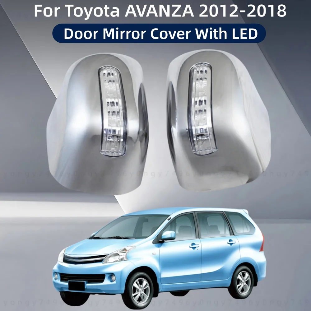 

Обновление автомобиля, Стайлинг, АБС-пластик, хромированная отделка, отделка 2012 2014 2016 2018, для Toyota AVANZA, крышка дверного зеркала со светодиодом