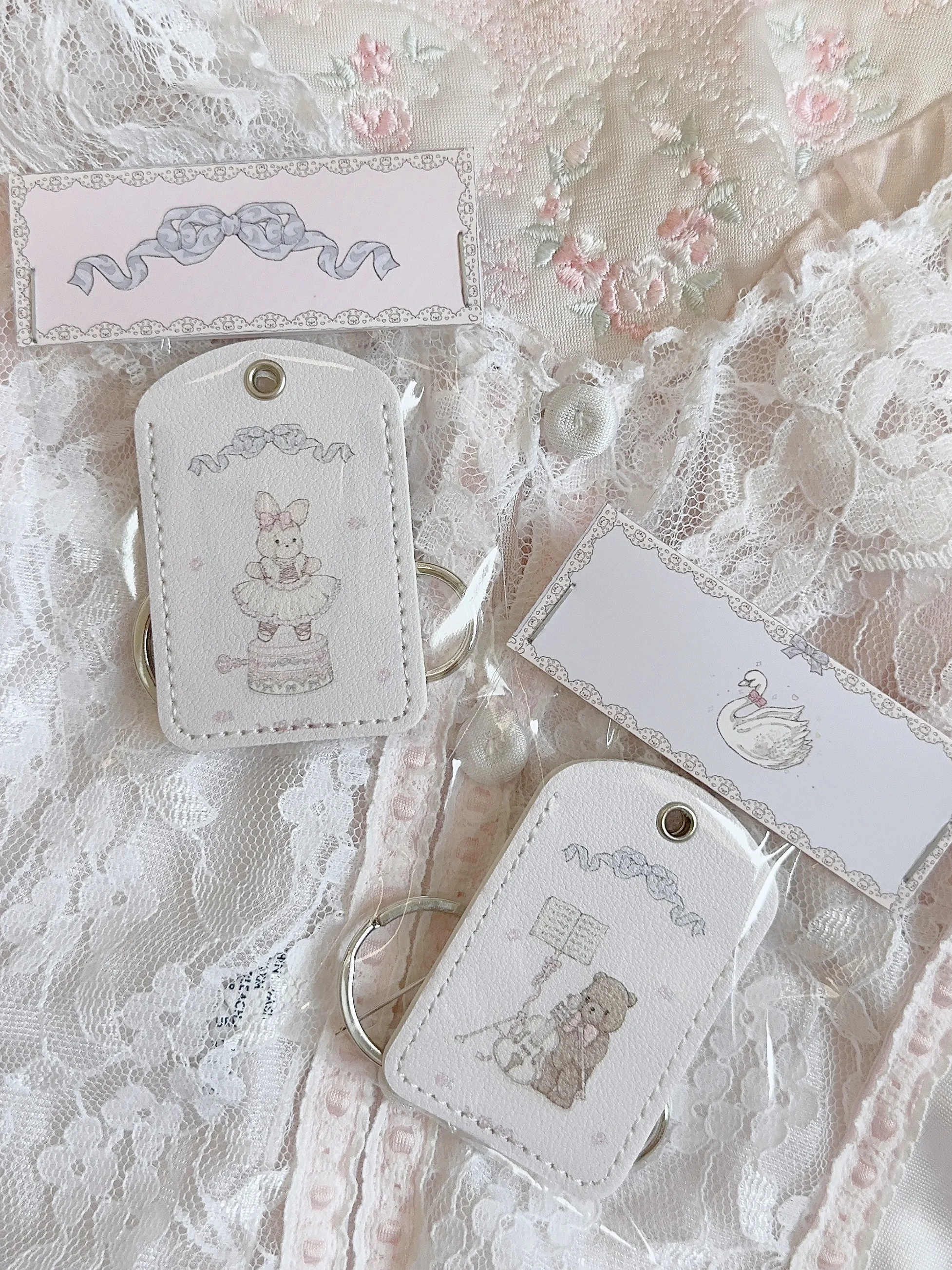 Bunny Bear Access Card Protective Case Cute Soft Cards Holder for Key Fob Integrated IC Sensor Skin for Residential Elevator