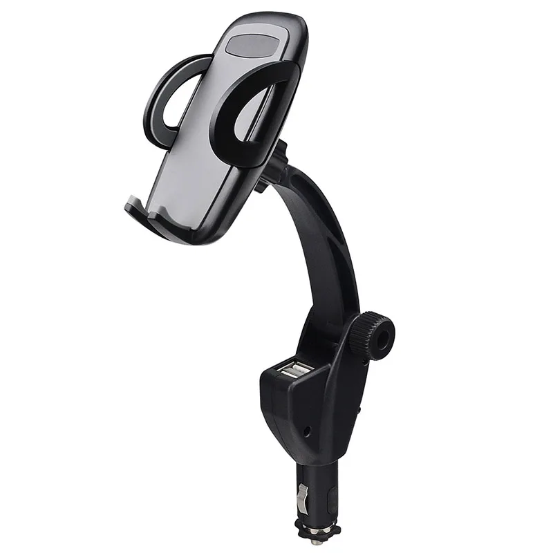 

2022 3-in-1 Car Mount Cigarette Lighter Rotatable Phone Holder with Dual USB Ports CSL88