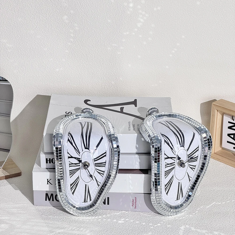 Melting Disco Clock Funky Home Decor Melted Wall Clock Disco Ball Decor Melting Clock for Decorative Office Home Desk