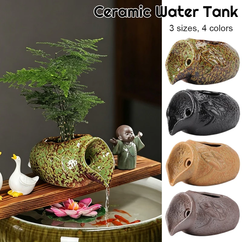 Top Opening Circulating Water Clay Pot Flower Pots Decorative Ecological Courtyard Garden Flowing Water Fountain Fish Tank Decor
