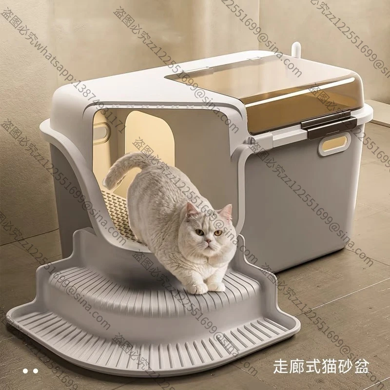 Suitable for Corridor Cat Litter Box Fully Enclosed Oversized Splash-proof Deodorizing Cat Litter Box Oversized Corridor