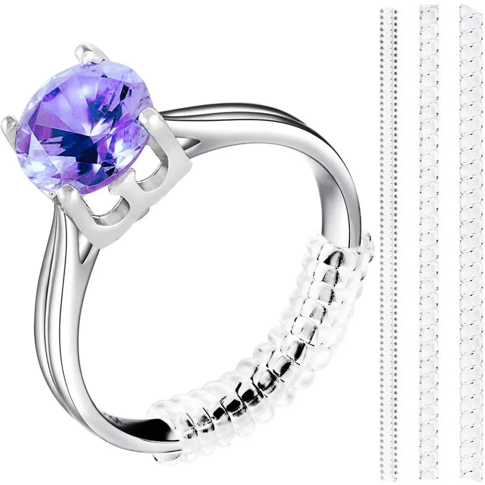 Ring Sizer and Guard for Adjustable Ring Fit - Clear Set of 15 in 3 Sizes