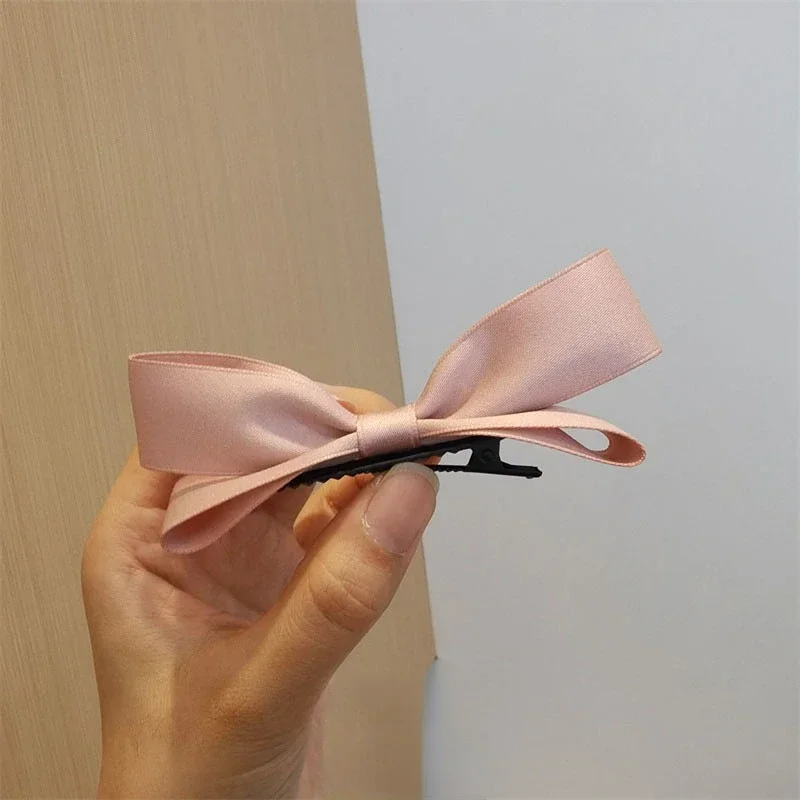 Cute Stereoscopic Pink Black Bow Hairpin Hair Side Clips for Women Girls Child Kids Headband for Hair Accessories Headwear