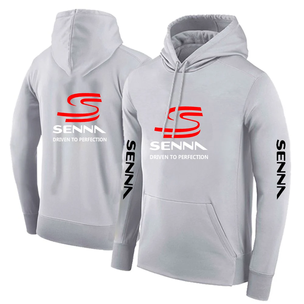 2024 Men New Ayrton Senna Fashion Printing Solid Color Hoodies College Harajuku Casual Sport Pullover Sweatshirt Tops