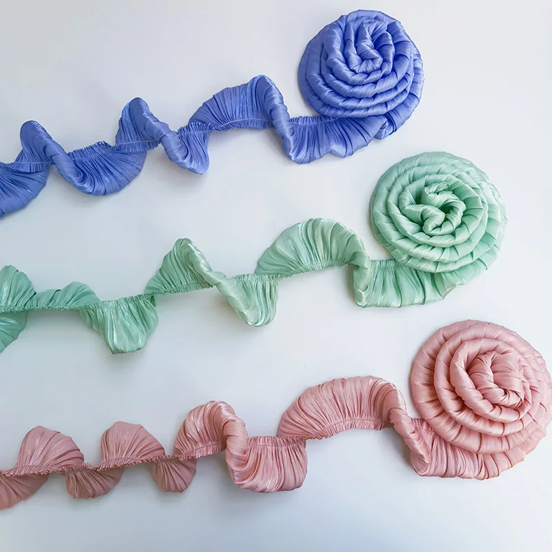 New Colors Double Layer Sparkling Soft Pleats,Clothing Needlework Sewing Accessories Skirt Ruffle Decoration ,3cm,5cm,10M,20M