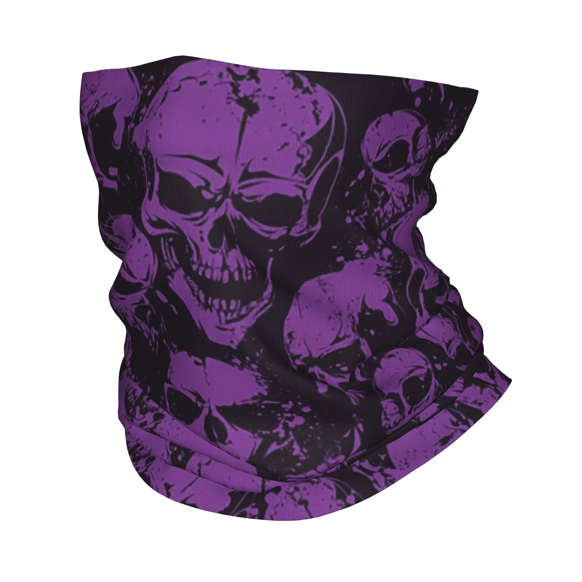 

Grunge Pattern with Skulls Rock Bandana Neck Cover Printed Wrap Scarf Multi-use Balaclava Hiking Fishing For Men Women Adult