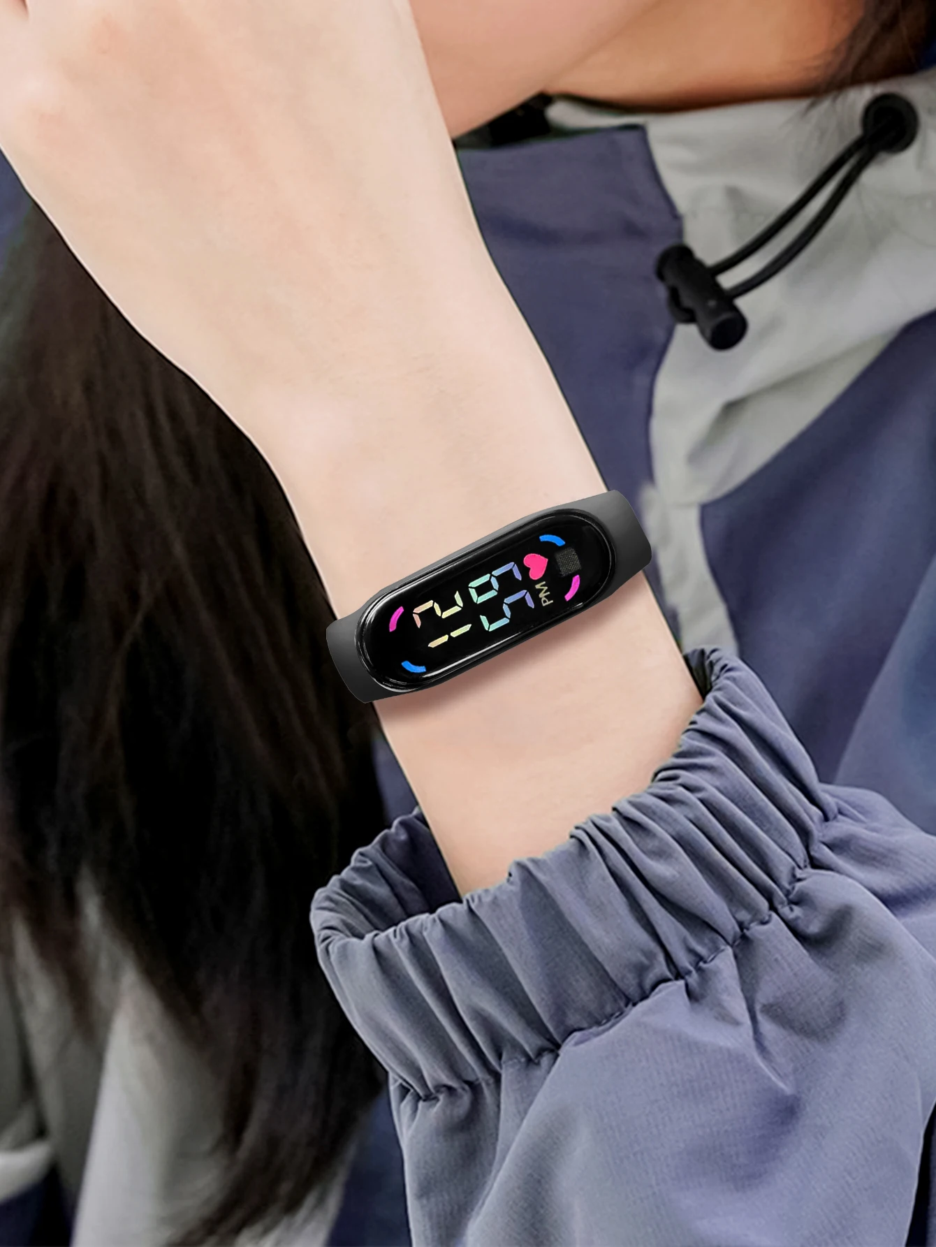 Moda simples crianças relógio eletrônico display LED relógio digital estilo esportivo