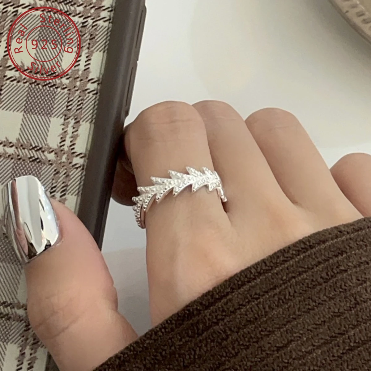 925 silver senior feeling cold bland wind arrow head opening ring, niche design style, full of cool feeling