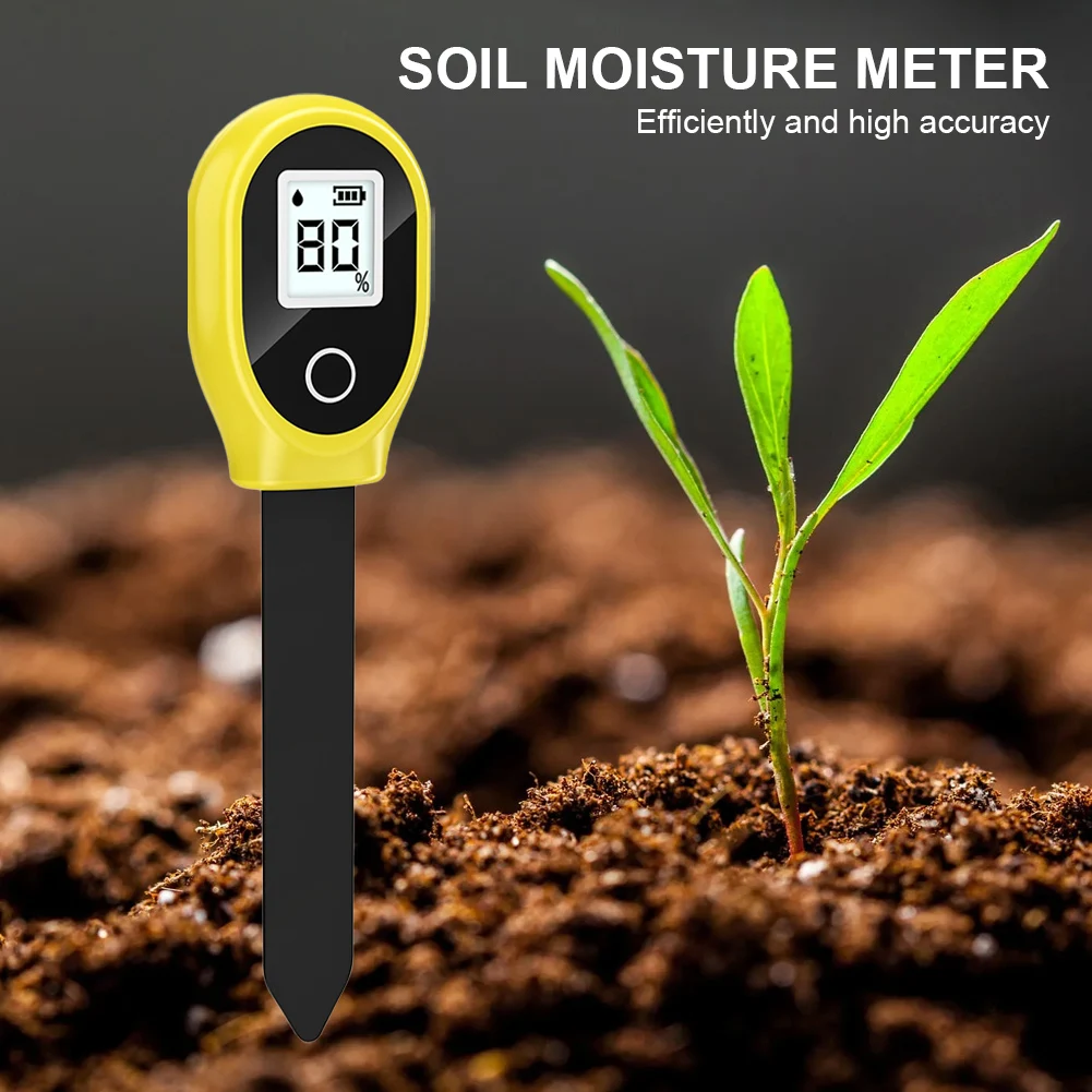 Mini Soil Moisture Detector Tester Digital LCD Soil Water Content Analyzer Meter for Indoor Planting Potted Garden Flower Lawn