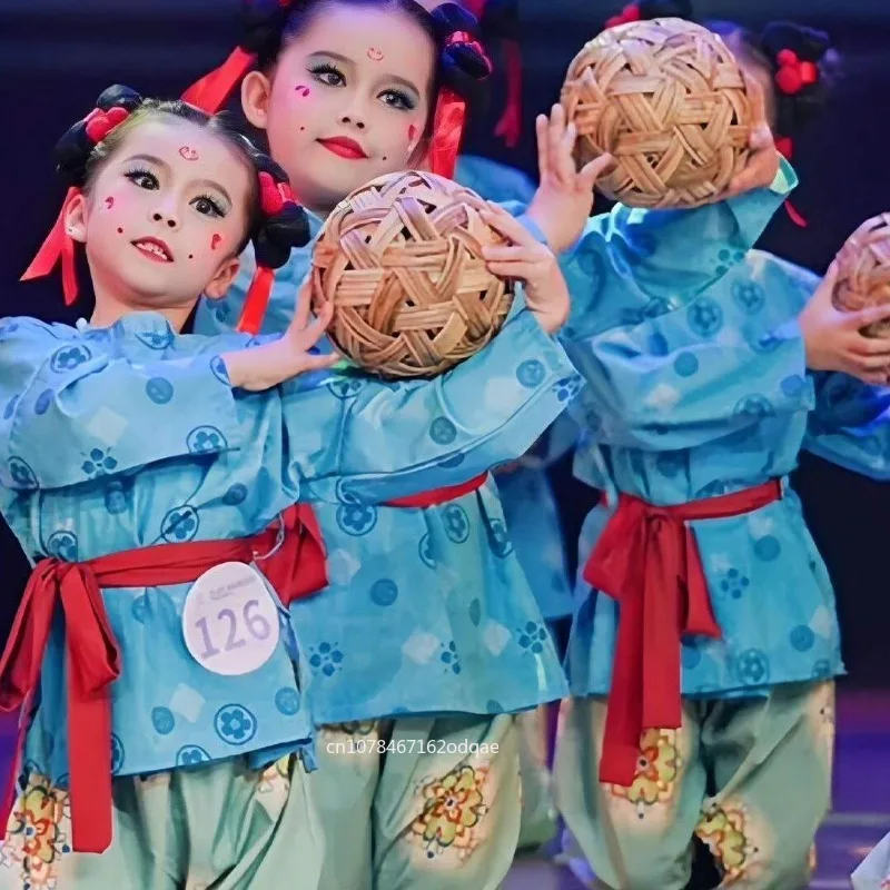 boys-and-girls'-cuju-music-classical-dance-ancient-style-round-neck-robe-children's-tang-costume-costume-performance-costume