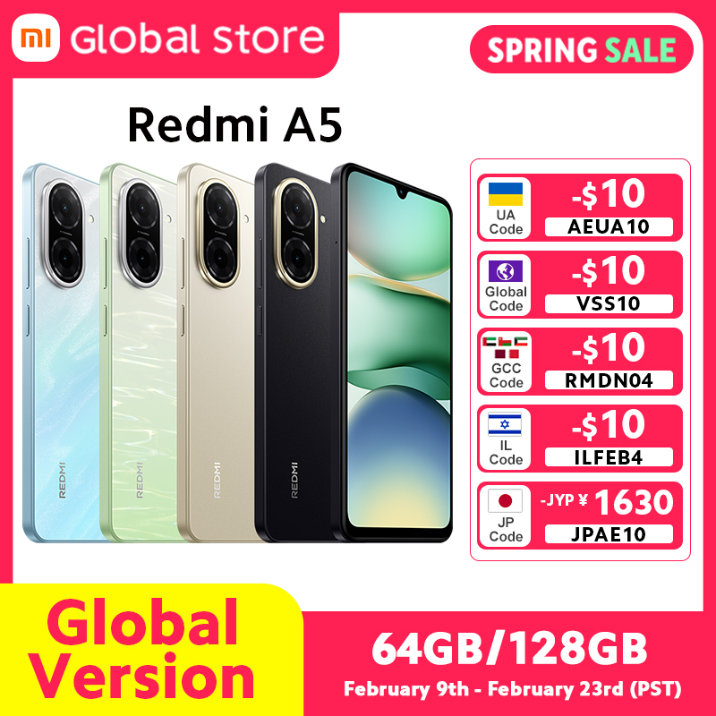  【Brand+】Global Version Redmi A5 Unisoc T7250 Processor 32MP Main Camera 6.88" Large Screen Supports 15W Fast Charging 