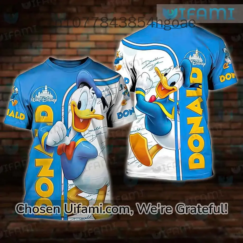 Blue Donald Duck Cross Comic Book Patterns Disney Cartoon 3d T-shirt