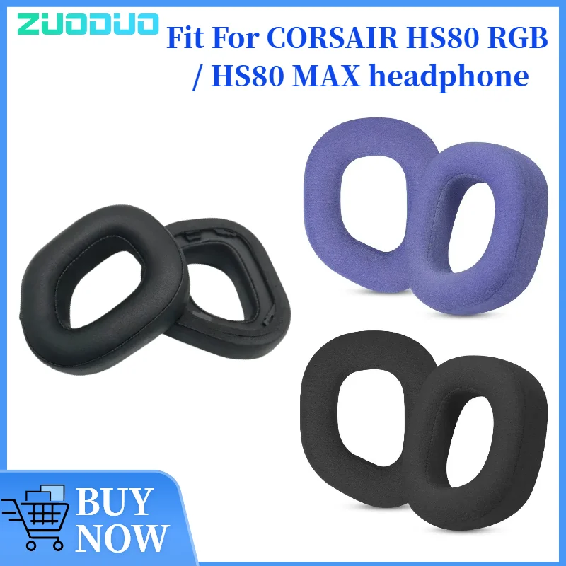 

ZUODUO Replacement Ear Pads Cushions for CORSAIR HS80 RGB / HS80 MAX Headphone Soft Memory Foam Pads/Earpads