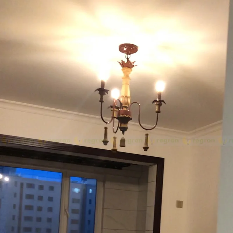 Hallway industrial Chandelier lighting Kitchen lamp for dining room Foyer antique Resin ceiling chandeliers led candle holders