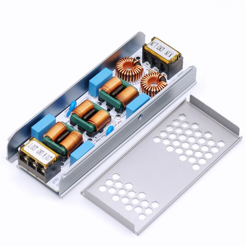 

J1UL1N 10A AC 110V 220V EMI Filter 4-Stage Electromagnetic Interference Suppressor Common Power LC EMC Audio Amplifier Purifier