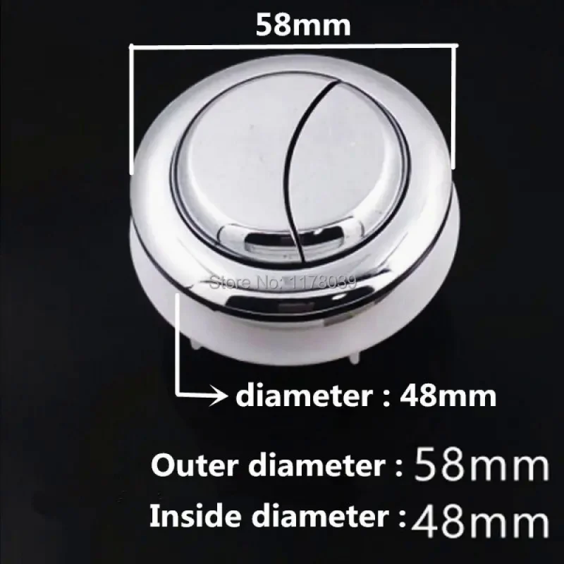 Outer Diameter 58mm Round Toilet Dual Push Button ABS Plastic Inside Diameter 48mm Flush Button