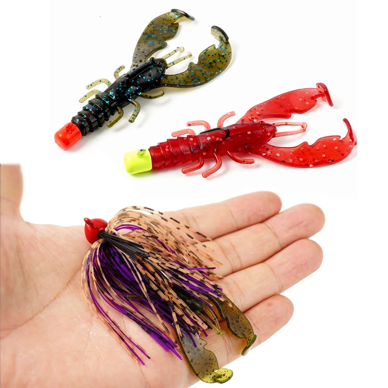 SUNMILE 6pieces Fishing Lures Crayfish Shrimp 7.5cm/3.5g Soft Baits Creature Baits Iscas Artifical bait Bass Perch Fishing Baits