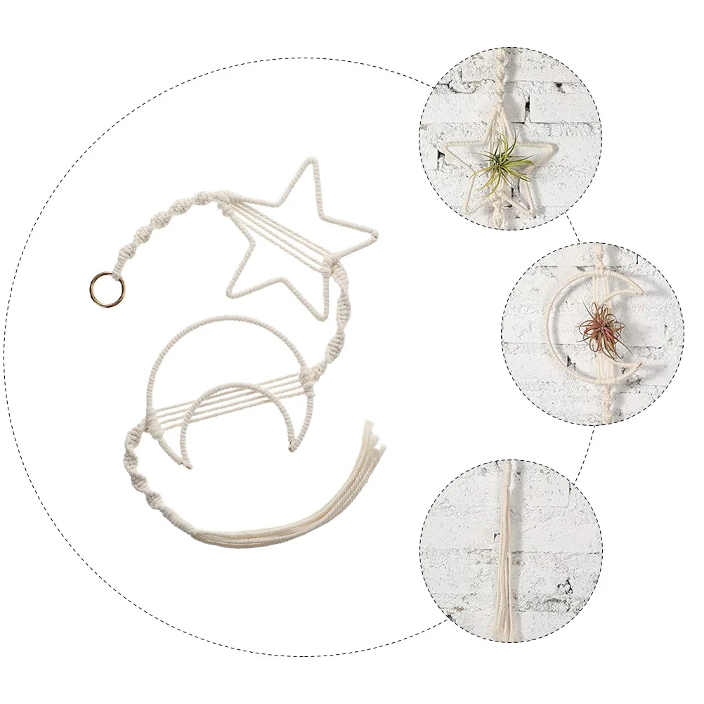 

Air Plant Holder Hanger Cotton Rope Home Decor Practical Display Pineapple Artificial Flowers Living Plant Hanger