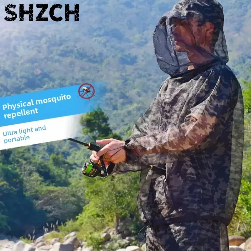 メッシュ防蚊セット速乾性通気性日焼け止め服蚊よけ服防虫ハイキングキャンプ用品