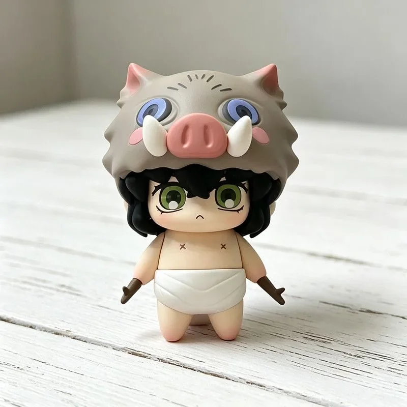 Heiße Anime Demon Slayer Hashibira Inosuke GK Figur aus Kunstharz, Q-Version Modell, niedliche Desktop-Dekoration, Sammlerstück, Spielzeug, Geschenk für Jungen – Detail 1