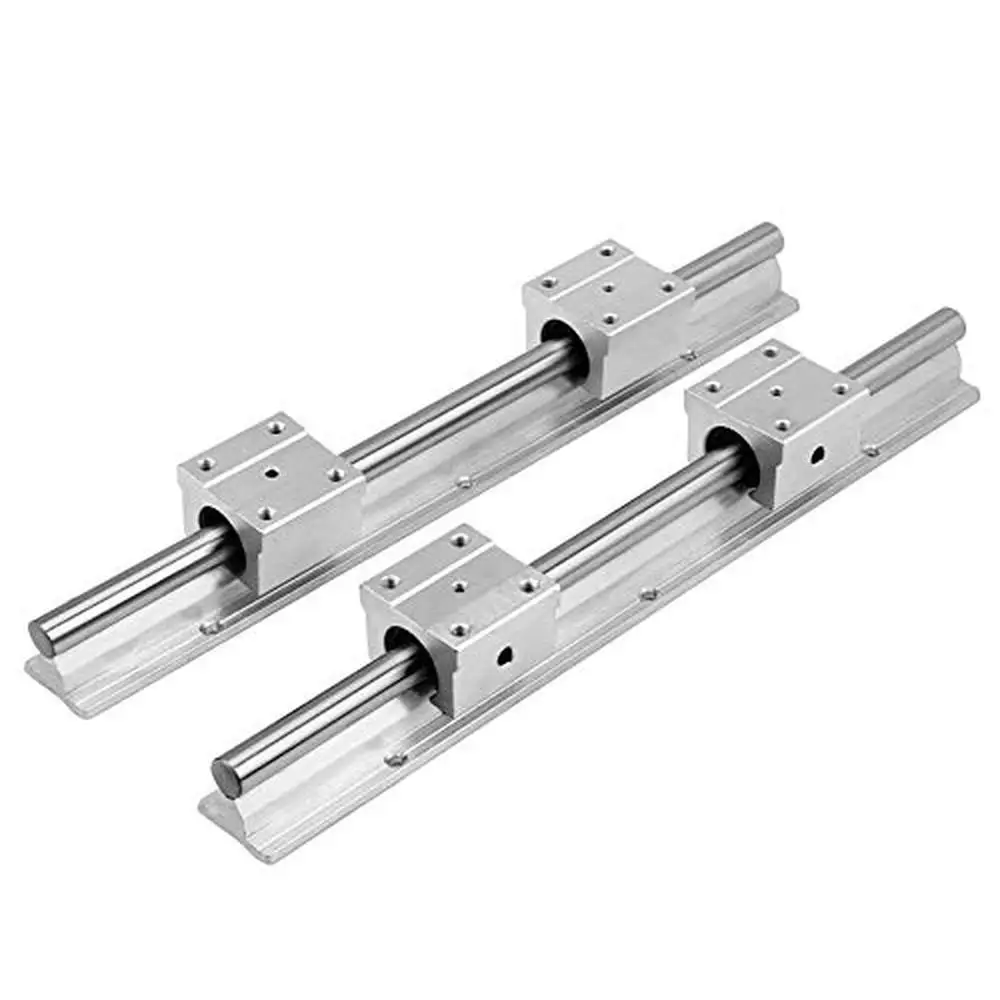 Linear Rail Shaft Guide 200mm with 4 Slide Blocks SBR12UU and End Stops High Precision Smooth Operation Steel Rails Customizable