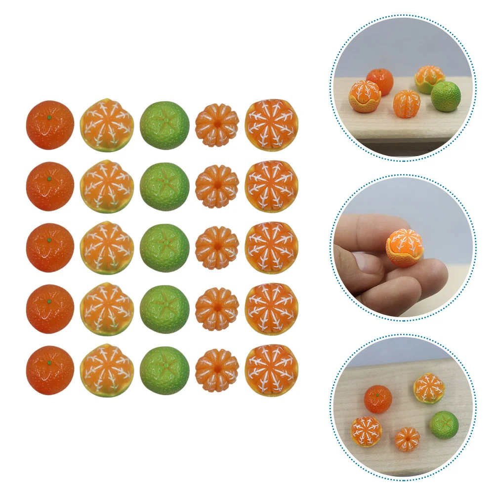 

50 Pcs Artificial Orange Mini Charms Decorations Accessories Jewelry Making Fake Oranges Faux