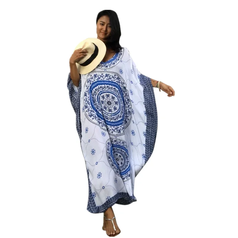 Pareo traje de baño de playa para mujer caftanes turcos traje de baño Bikini cubrir caftán suelto Maxi vestido largo ropa de playa caftán traje de baño