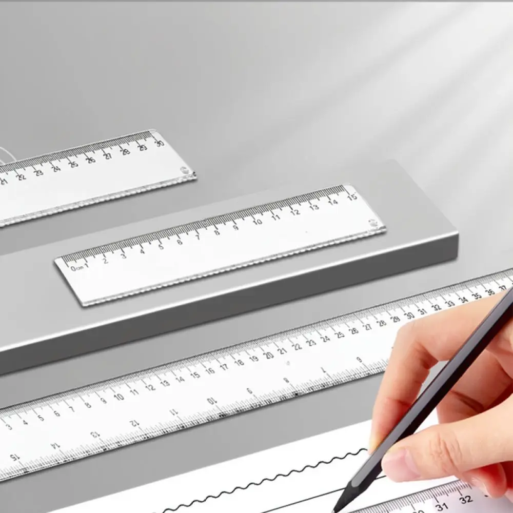 High Precision Measurement Ruler Student Drawing Stationery Clear Plastic Drafting Tool Office Supply Professional Gauge