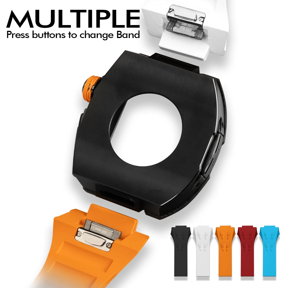 حافظة Soul Cool Diamond لسلسلة ساعات Apple 11/10 46 ملم، اضغط للفتح، إكسسوارات iWatch الفاخرة طقم تعديل الموضة