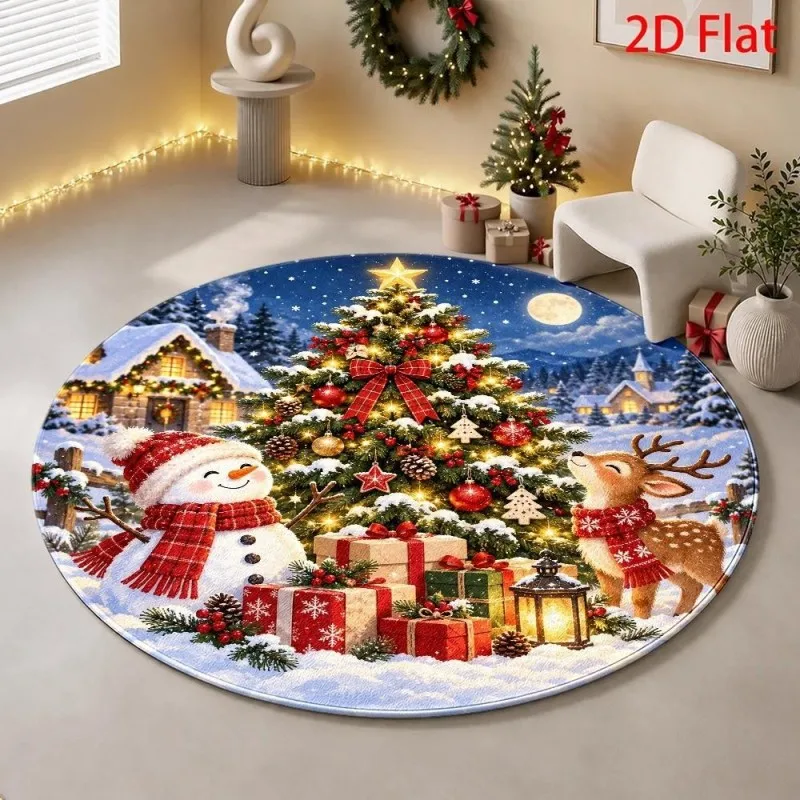 Nordic Green Gradient Round Rug Modern Concentric Circles Circular Carpet Living Room Matcha Moss Pattern Bedroom Soft Area Rugs