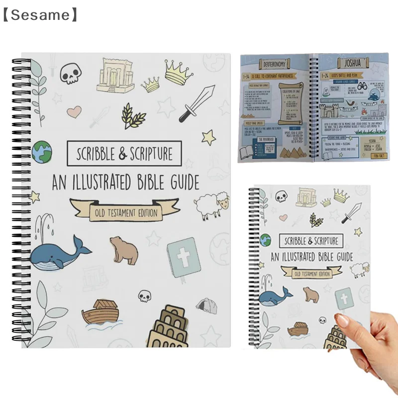 Scribble & Scripture: The Bible Made Simple - Illustrated Bible Guide, Spiral-Bound Notebook With Inspirational Illustrations