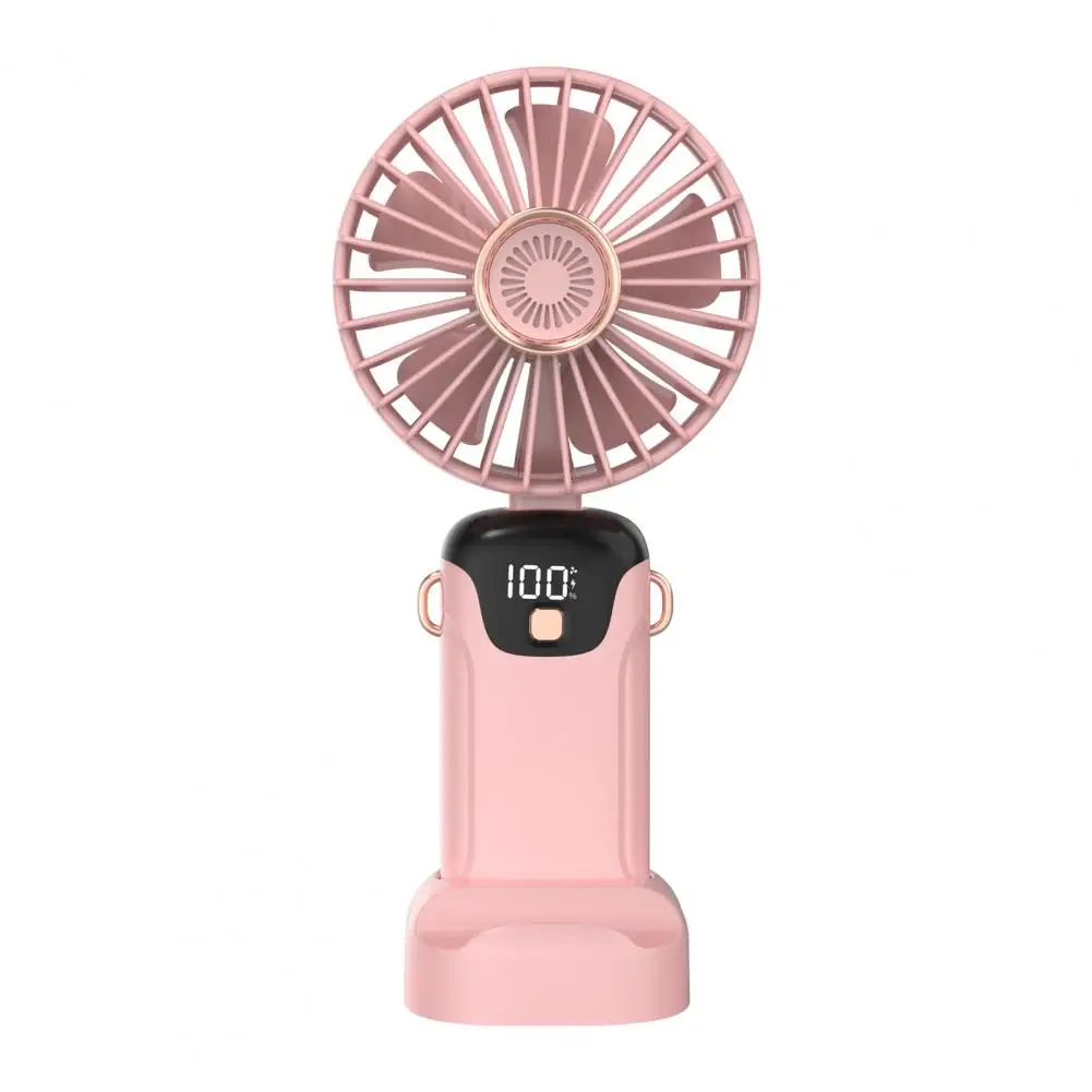 

Portable Handheld Fan with 5 Speed Settings Battery Operated USB Low Noise Digital Display Travel Pocket Mini Fan