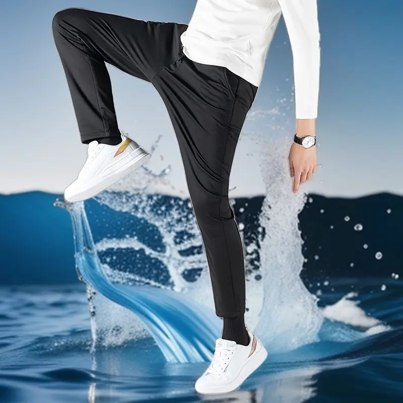 

Men Stretch Dress Pants Black Gray Navy Breathable Elastic Waist Trousers - Relaxed Hip & Tapered Hem, Wrinkle-Free Pant 2025