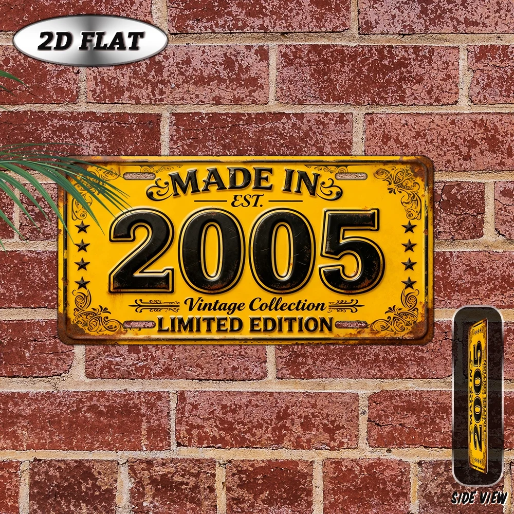 2D Flat - 【2D Flat】 2D Flat - [2D Flat], 2D Plane, 1pc, Vintage Metal Aluminum Decorative Sign (30.48×15.24 cm), 2005 Manufactur