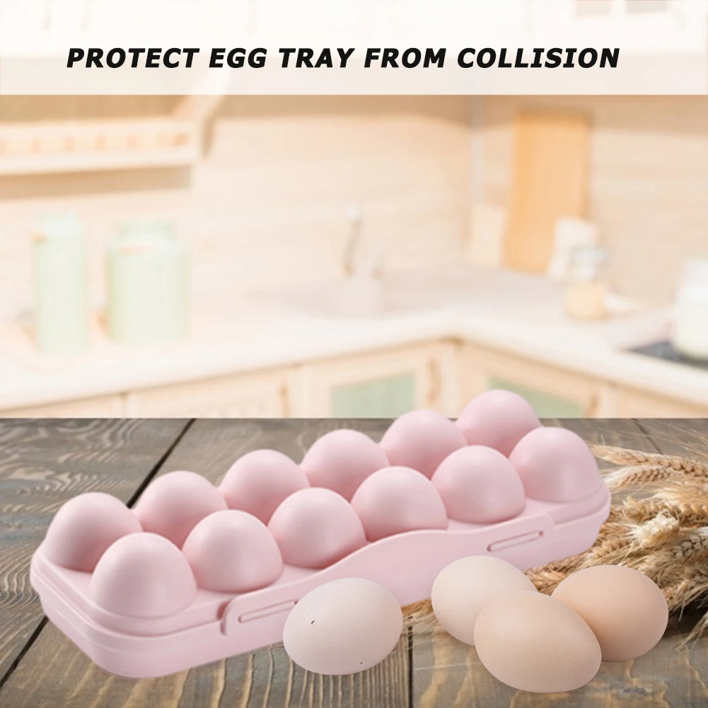 12 Grid Egg Storage Box Plastic Egg Container Shockproof Eggs Slot Tray Holder Box for Refrigerator Camping Picnic Hiking Travel